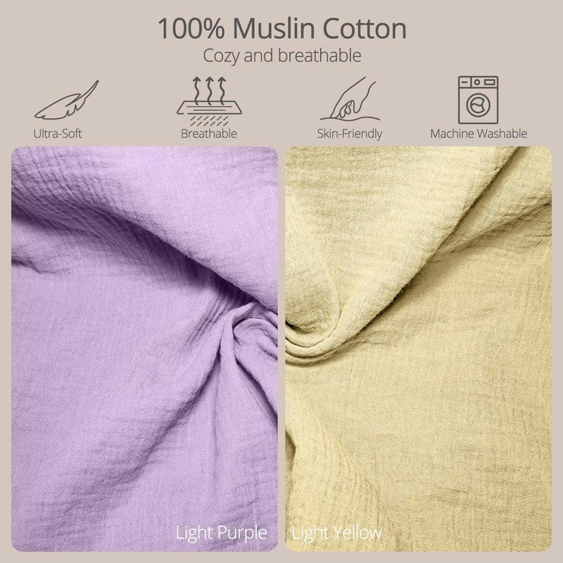 JVEOO Muslin Baby Changing Pad, 2 Pack Muslin Soft Cotton Covers & Waterproof Lining Foam Diaper Changing Table Pad 32" x 16.6" Mat for Dressers - Image 5
